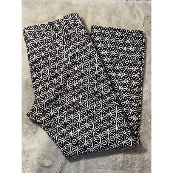Tory Burch Geometric Print Womens Golf Pants Size 10 Brown & White Cotton Blend - Picture 13 of 13